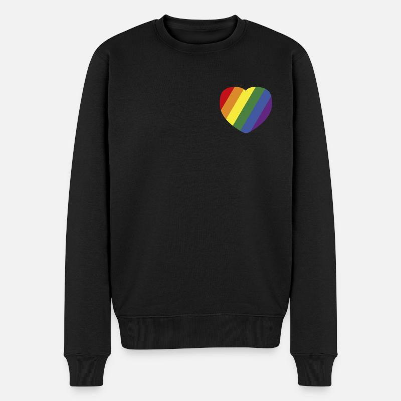 Pride Heart - Männer Premium Bio Pullover - Schwarz