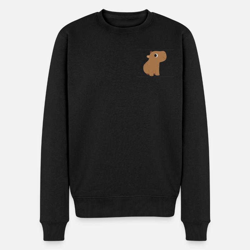 Hippo, Hippopotamus - Männer Premium Bio Pullover - Schwarz