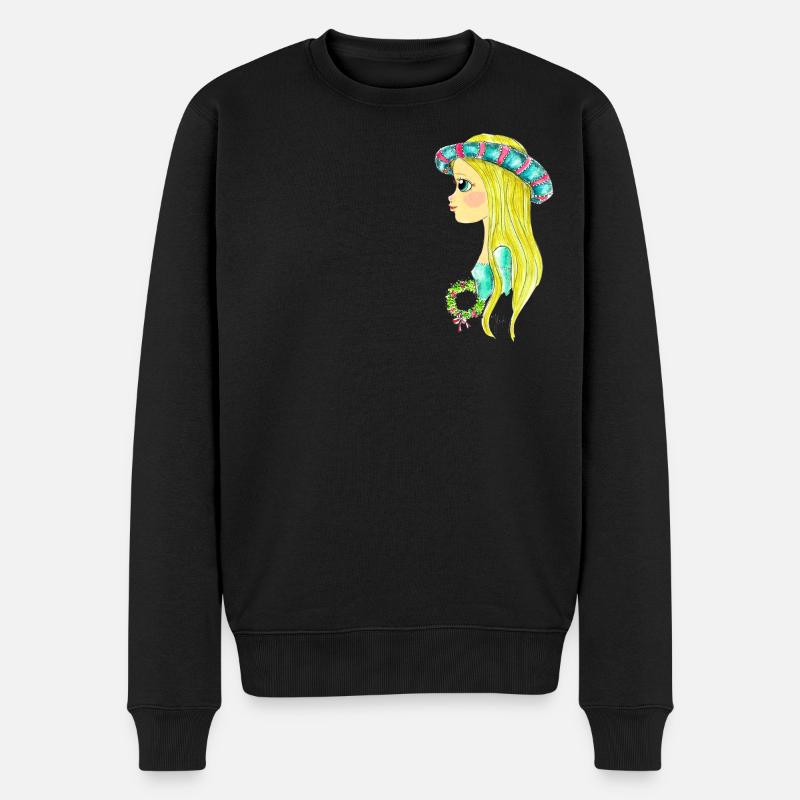 Edeldame7 - Männer Premium Bio Pullover - Schwarz