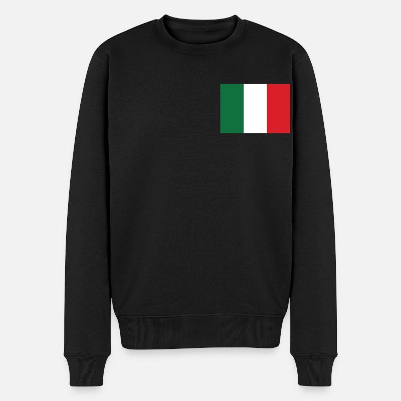 Italien Flagge - Männer Premium Bio Pullover - Schwarz