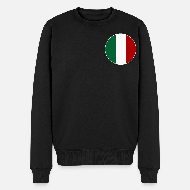 Drapeau de l'Italie rond - Pull Premium bio Homme - noir