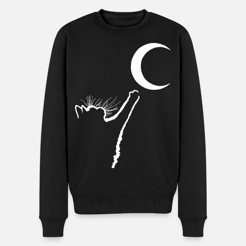 Le chat et la lune - Pull Premium bio Homme - noir