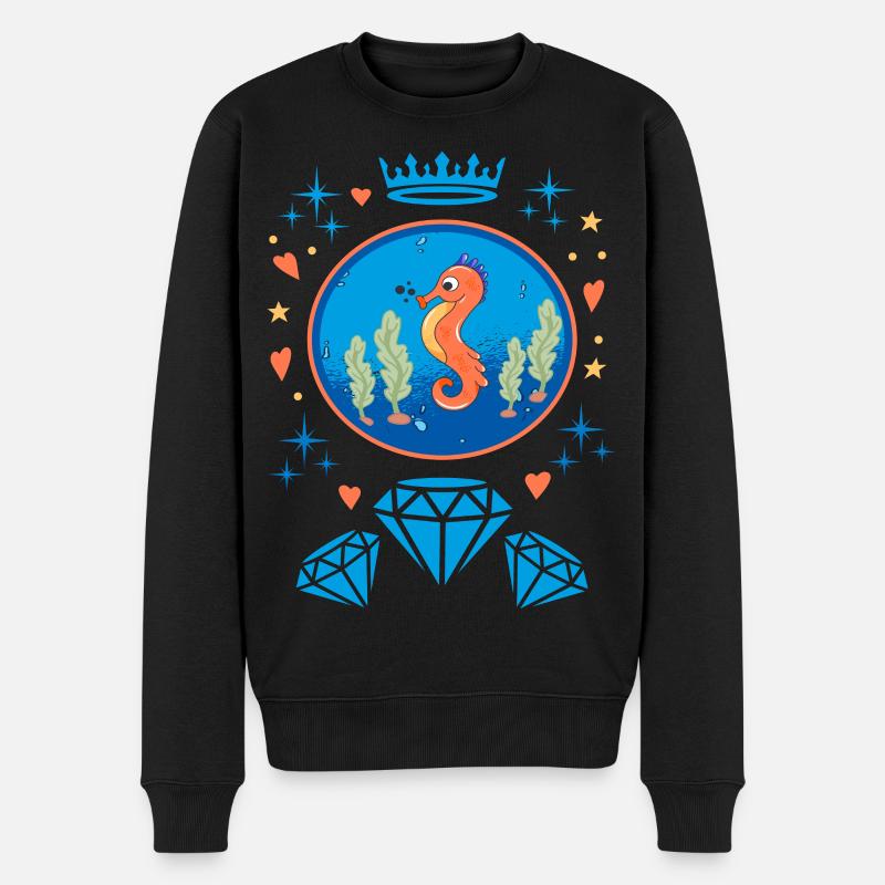 Insigne d’hippocampe Diamond - Pull Premium bio Homme - noir