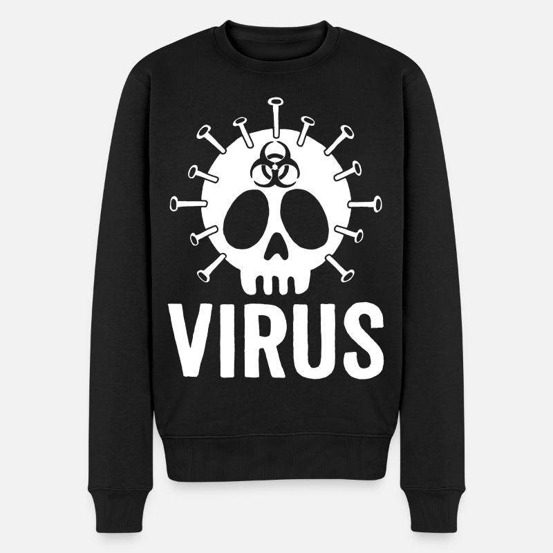 Crâne de virus - Pull Premium bio Homme - noir