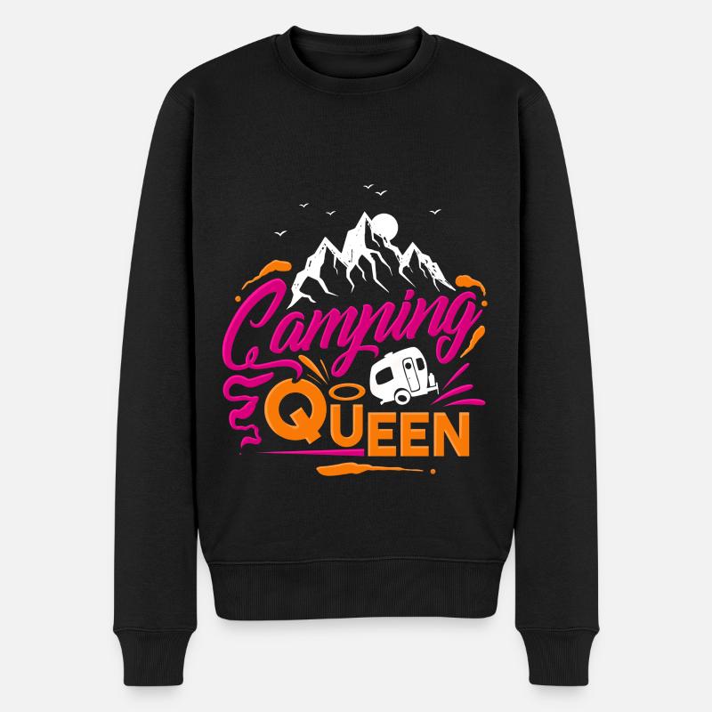 Camping Queen - Männer Premium Bio Pullover - Schwarz