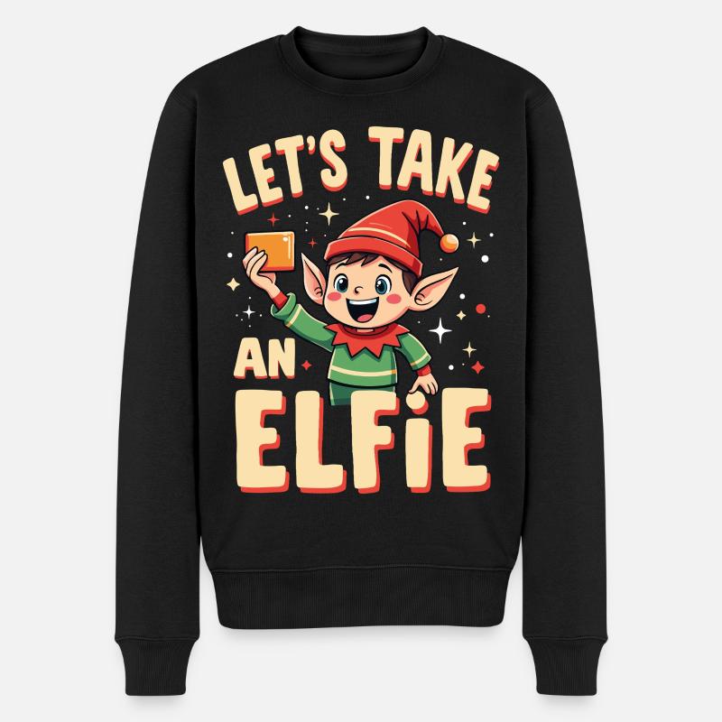 Nehmen wir einen Elfie - Männer Premium Bio Pullover - Schwarz