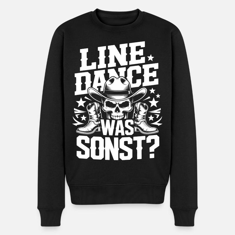 Cowboy en Ligne de Crâne - Pull Premium bio Homme - noir