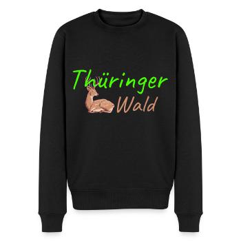 Thüringer Wald Thüringen Heimat Erfurt Wandern - Männer Premium Bio Pullover - Schwarz - Vorne - Nico (187cm)