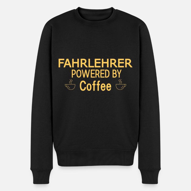 Fahrlehrer Powered By Coffee Fahrschule - Männer Premium Bio Pullover - Schwarz