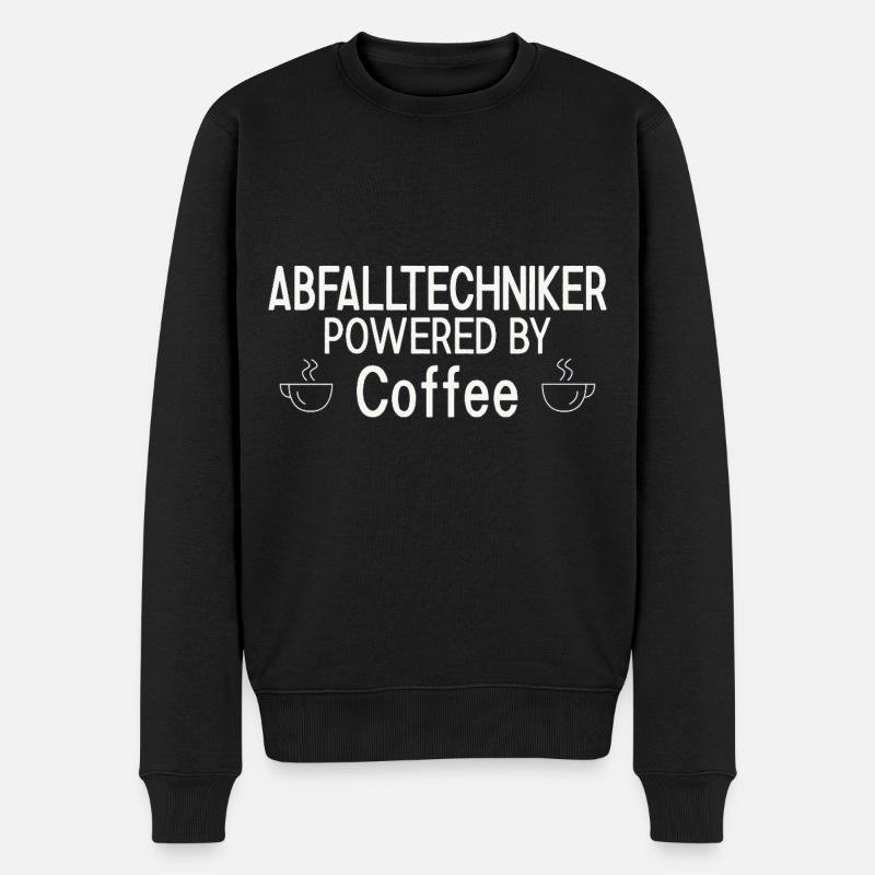 Abfalltechniker Powered By Coffee - Männer Premium Bio Pullover - Schwarz