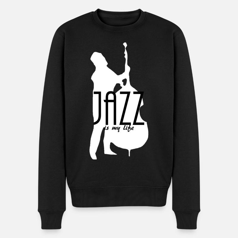 jazz is my life - Men's Premium Organic Jumper - black