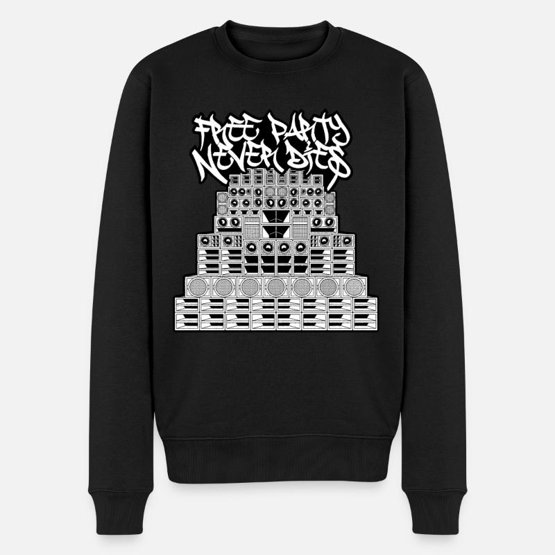 Free Party Never Dies - Pull Premium bio Homme - noir