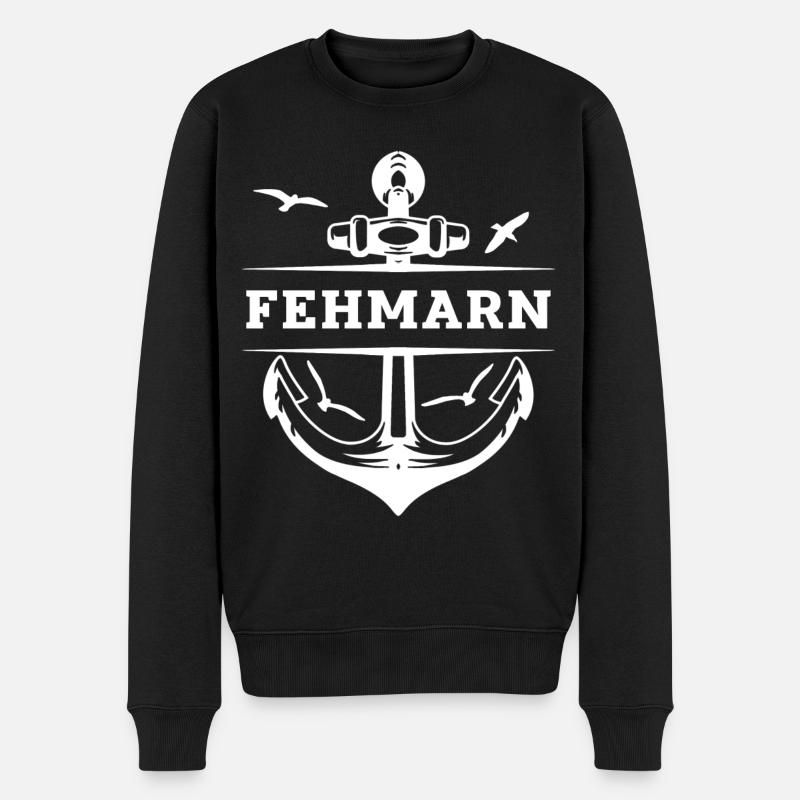 Fehmarn - Männer Premium Bio Pullover - Schwarz