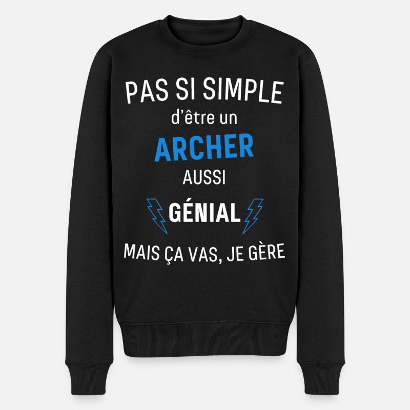 Fantastischer Bogenschütze - Männer Premium Bio Pullover - Schwarz
