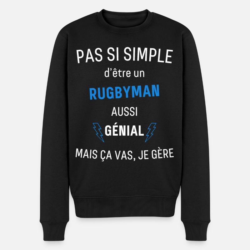 Rugbyman Génial - Pull Premium bio Homme - noir