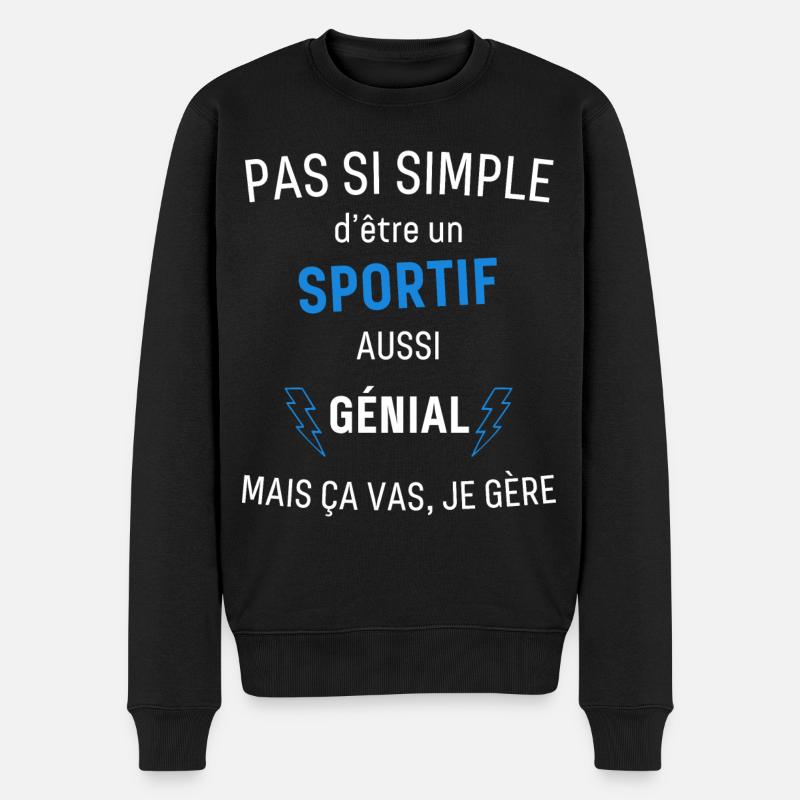 Tolles Sport-T-Shirt - Männer Premium Bio Pullover - Schwarz