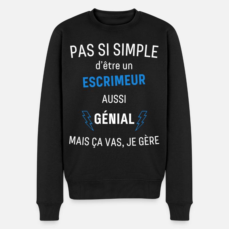 Escrimeur Génial - Pull Premium bio Homme - noir