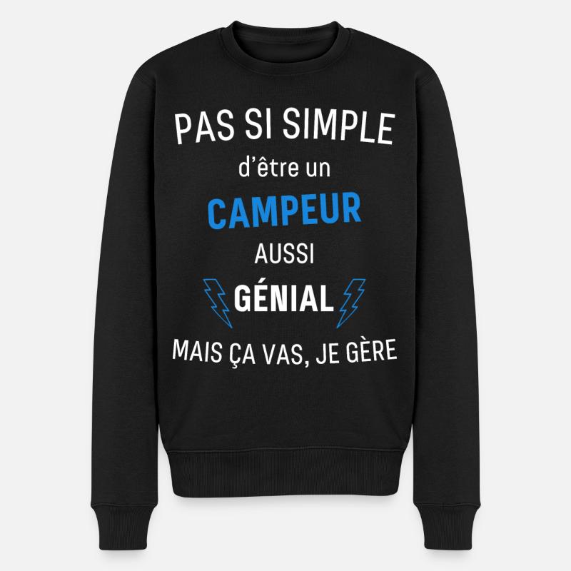 Campeur Génial - Pull Premium bio Homme - noir