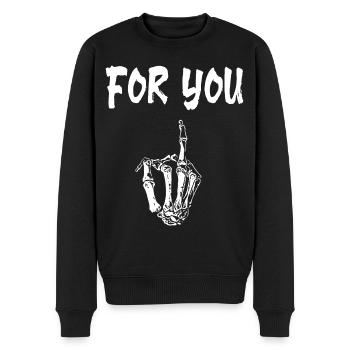 FOR YOU - Middle Finger Skeleton Hand - Men's Premium Organic Jumper - black - Front - Nico (187cm)