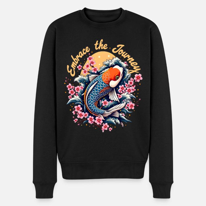 Poisson koï japonais - Pull Premium bio Homme - noir