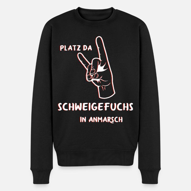 Schweigefuchs Leisefuchs Erzieher Lehrer - Männer Premium Bio Pullover - Schwarz