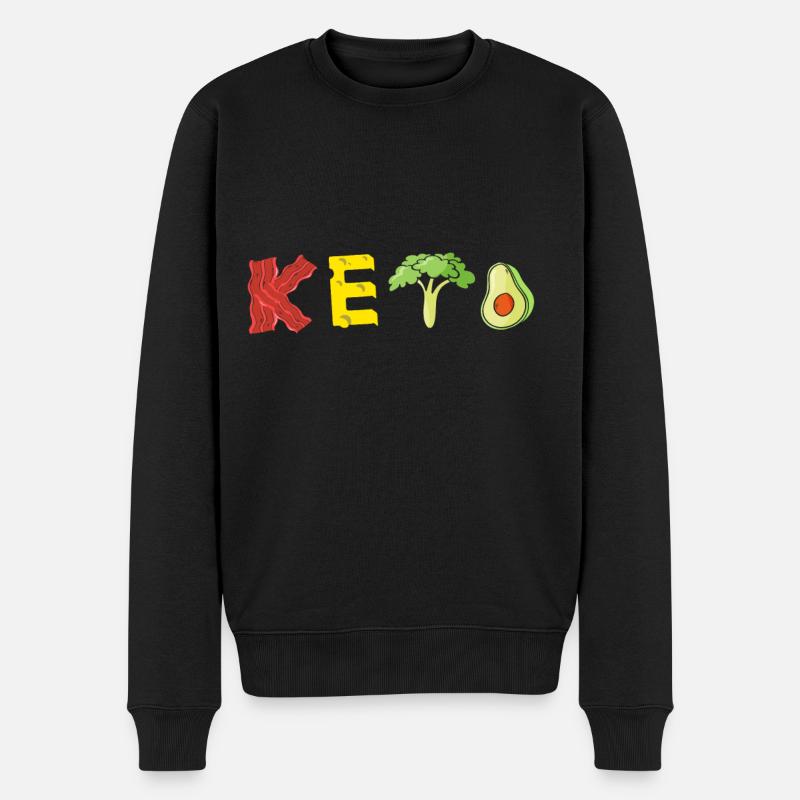 Keto Tshirt - Männer Premium Bio Pullover - Schwarz