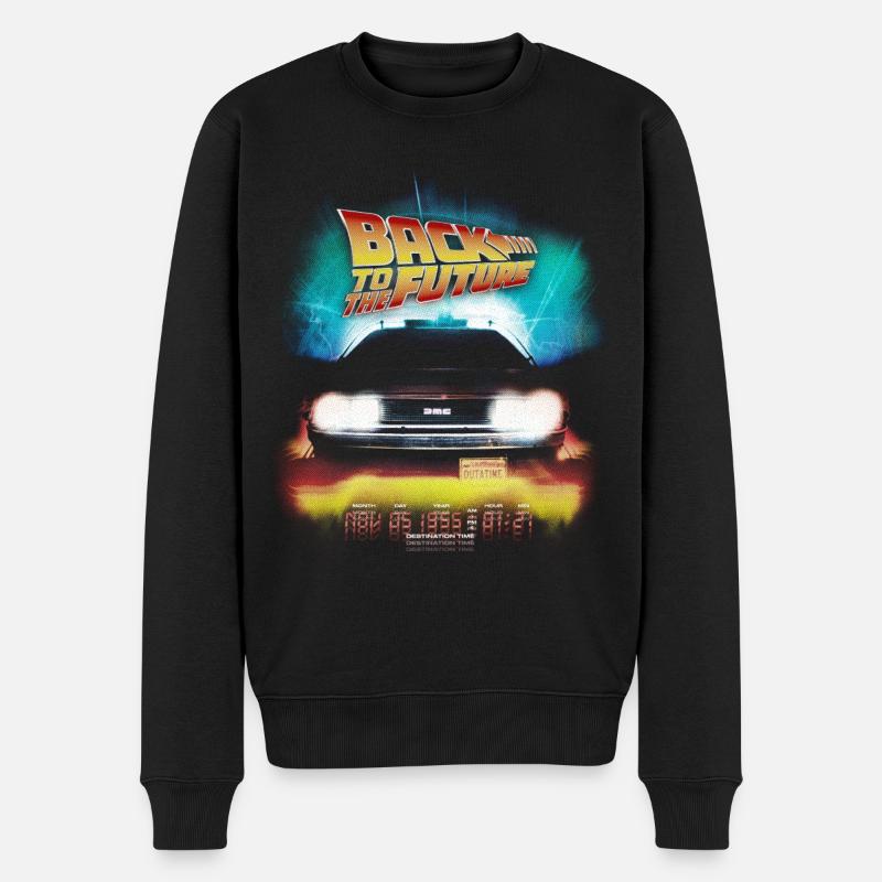 Retour Vers Le Futur Time Logo DeLorean - Pull Premium bio Homme - noir