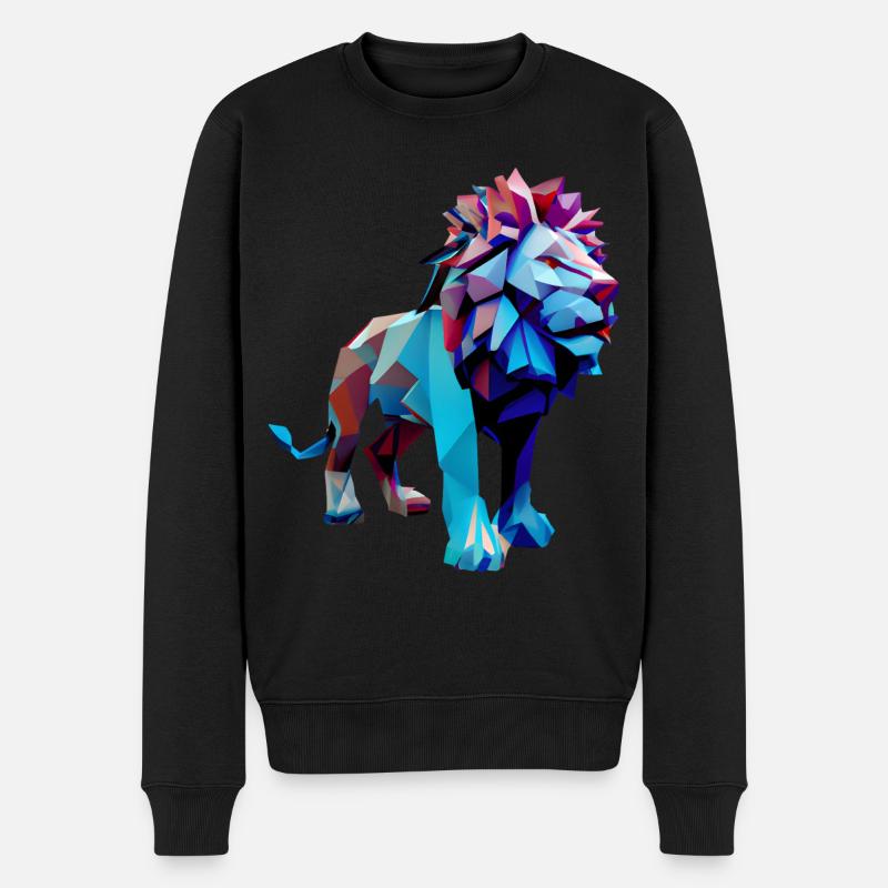 Lions polygonaux - Pull Premium bio Homme - noir