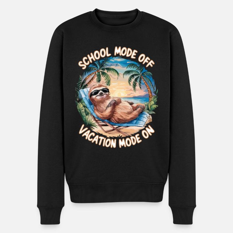 Letzter Schultag Ferienmodus ein - Männer Premium Bio Pullover - Schwarz