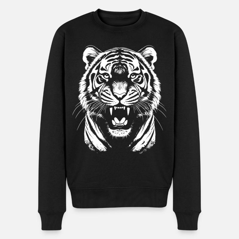 🅣🅘🅖🅔🅡 ♡ - Männer Premium Bio Pullover - Schwarz