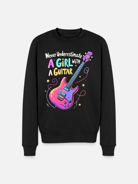 Girl with Guitar Power - Men's Premium Organic Jumper - black