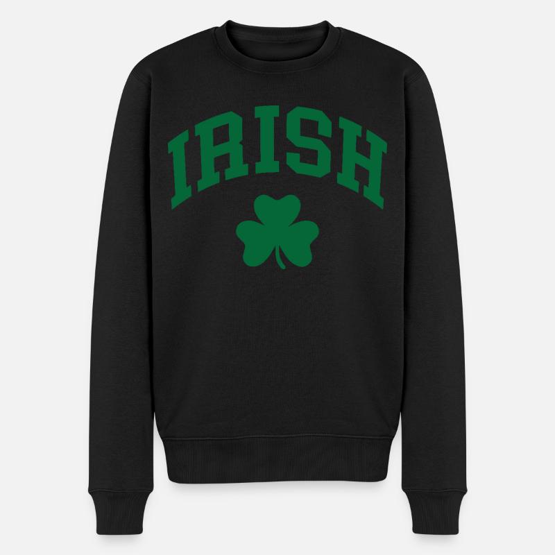 Irish Shamrock - Männer Premium Bio Pullover - Schwarz