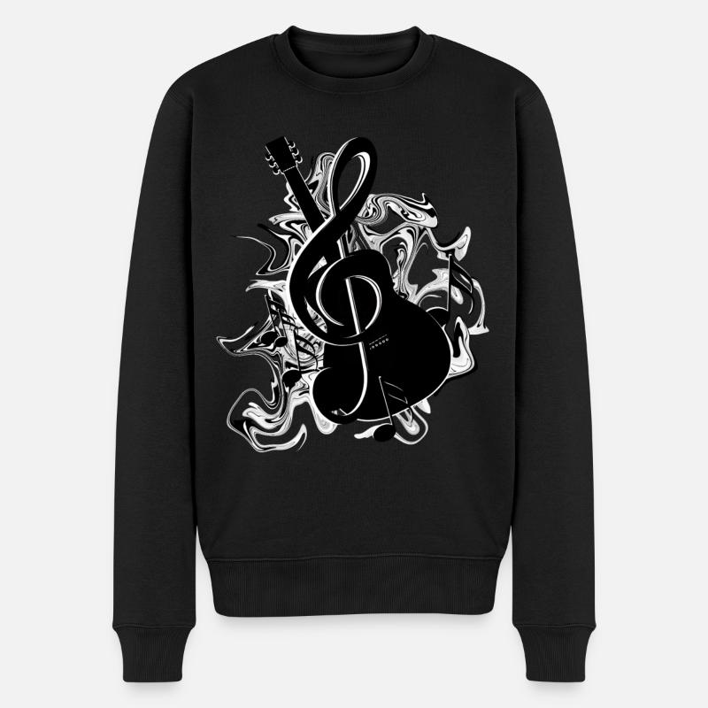 Gitarre - Männer Premium Bio Pullover - Schwarz