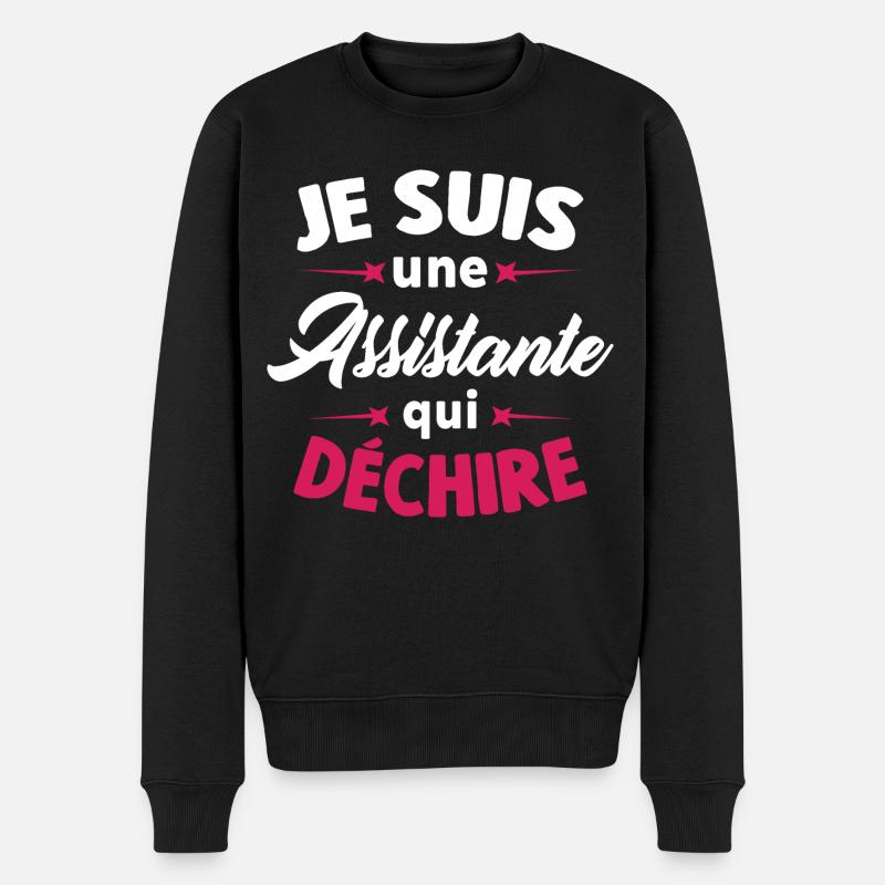 Je Suis Une Assistante Qui Déchire - Pull Premium bio Homme - noir