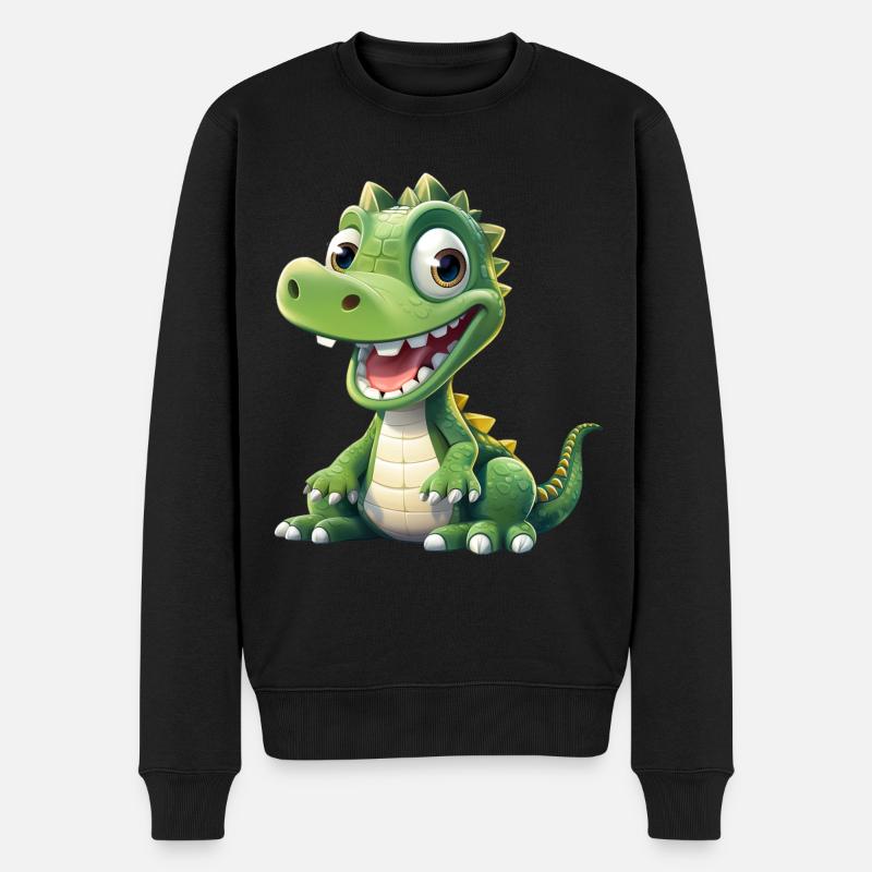 Baby Krokodil Alligator - Männer Premium Bio Pullover - Schwarz