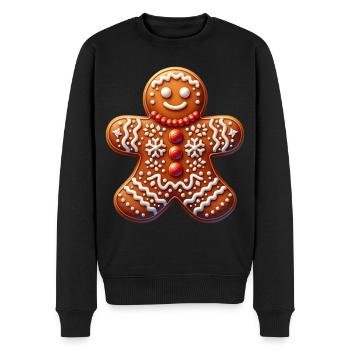 Pain d’épices de Noël Pain d’épices - Pull Premium bio Homme - noir - Devant - Nico (187cm)