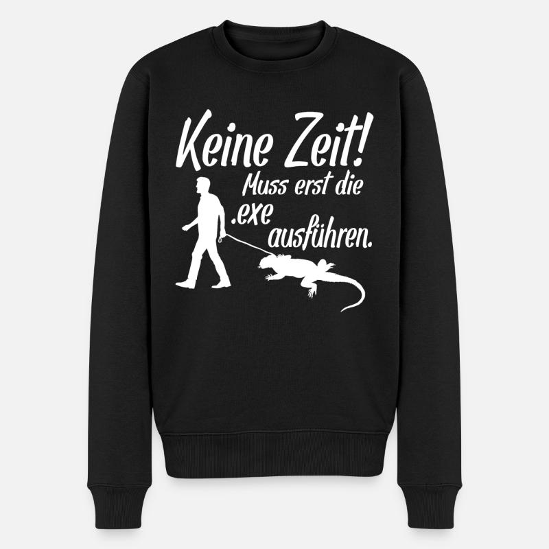 exe ausführen Computer Nerd IT Admin - Männer Premium Bio Pullover - Schwarz
