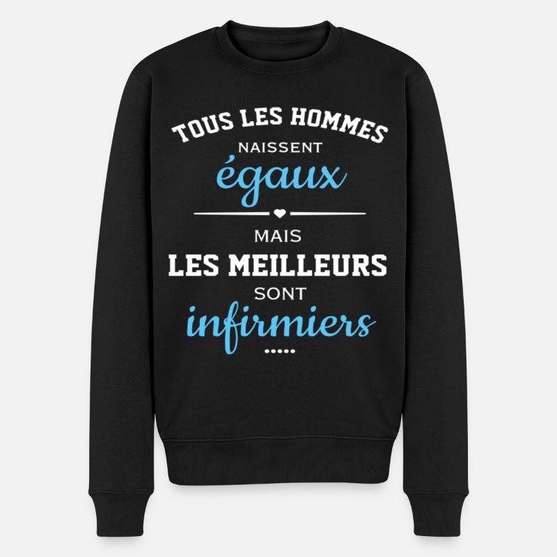 Infirmier les meilleurs hommes sont infirmiers - Pull Premium bio Homme - noir