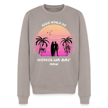 Maui Honolua Bay Eddie irait à Hawaii Surfing Oahu - Pull Premium bio Homme - taupe - Devant - Nico (187cm)