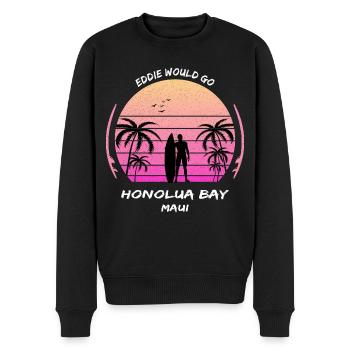 Maui Honolua Bay Eddie would go Hawaii Surfing Oahu - Men's Premium Organic Jumper - black - Front - Nico (187cm)