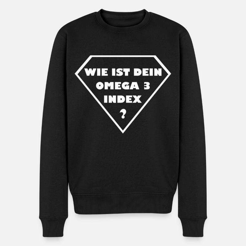 Wie ist dein Omega 3 Index? - white - Männer Premium Bio Pullover - Schwarz