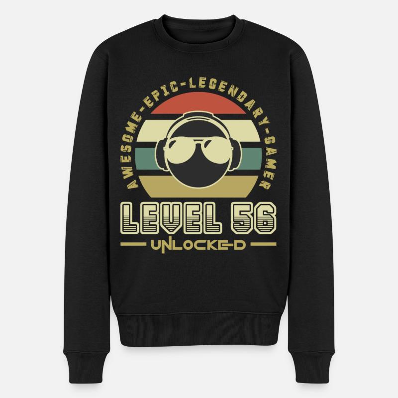 Stufe 56 - Männer Premium Bio Pullover - Schwarz