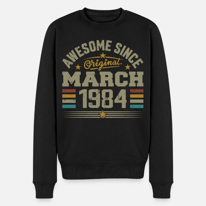Mars 1984 Anniversaire Idée Cadeau Vintage 1984 - Pull Premium bio Homme - noir