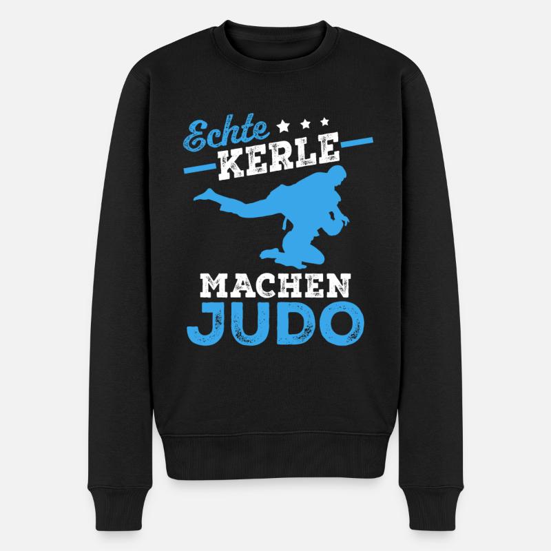 Echte Kerle machen Judo - Männer Premium Bio Pullover - Schwarz