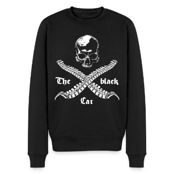 Schädel und gekreuzte Knochen - Männer Premium Bio Pullover - Schwarz - Vorne - Nico (187cm)