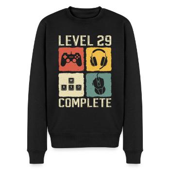 29. Geburtstag Level 29 Complete Gamer 29 Jahre - Männer Premium Bio Pullover - Schwarz - Vorne - Nico (187cm)