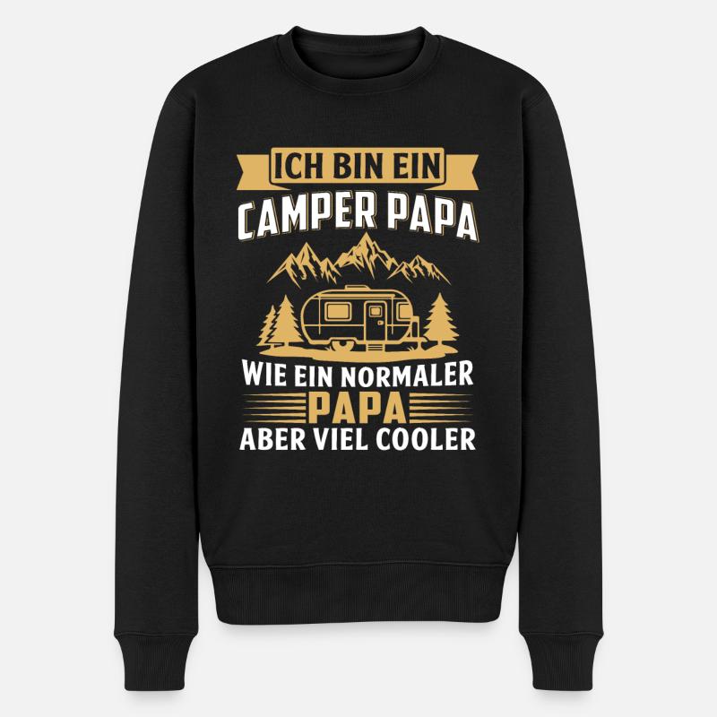 Ich bin ein camper papa vater camper - Männer Premium Bio Pullover - Schwarz