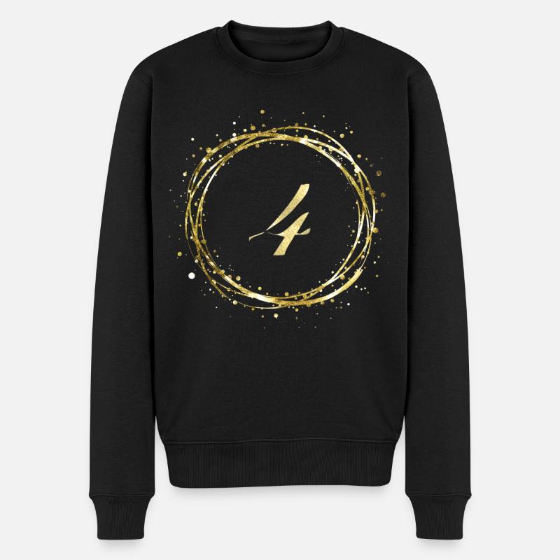 4 - Männer Premium Bio Pullover - Schwarz