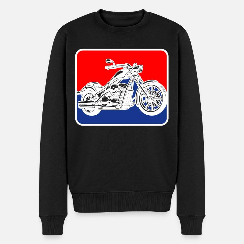 Chopper american Motorrad Logo - Männer Premium Bio Pullover - Schwarz
