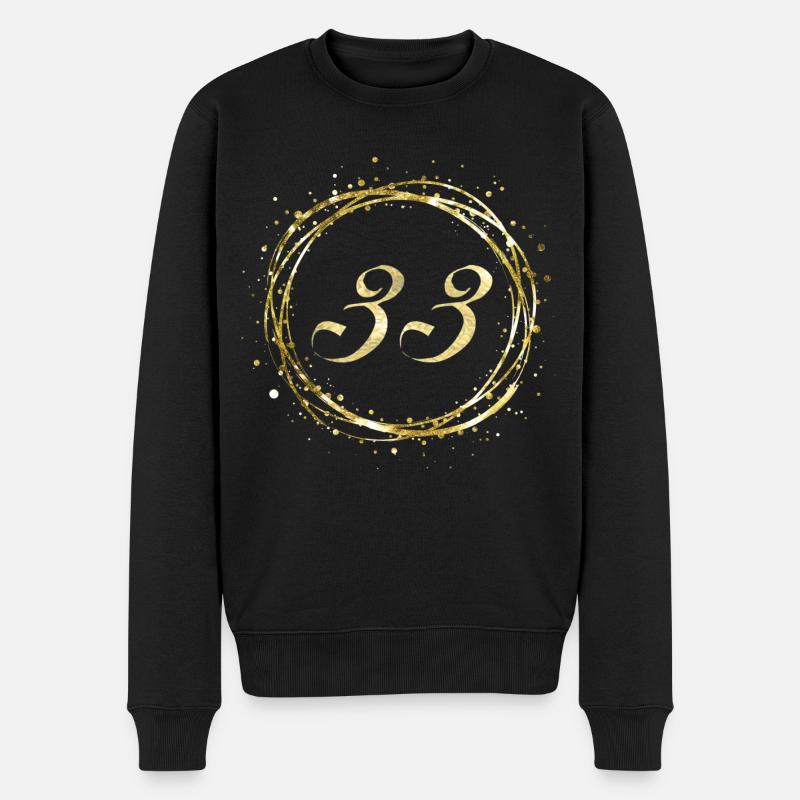 33 - Männer Premium Bio Pullover - Schwarz